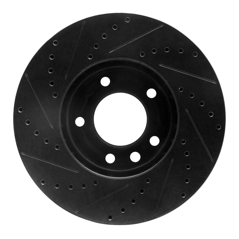 Mercedes-Benz G500 Brake Rotor (1) - Front Right - R1 Concepts - Drilled & Slotted - Black - `08-`18